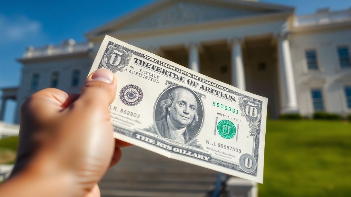 Mão segurando dinheiro com documento oficial ao fundo.