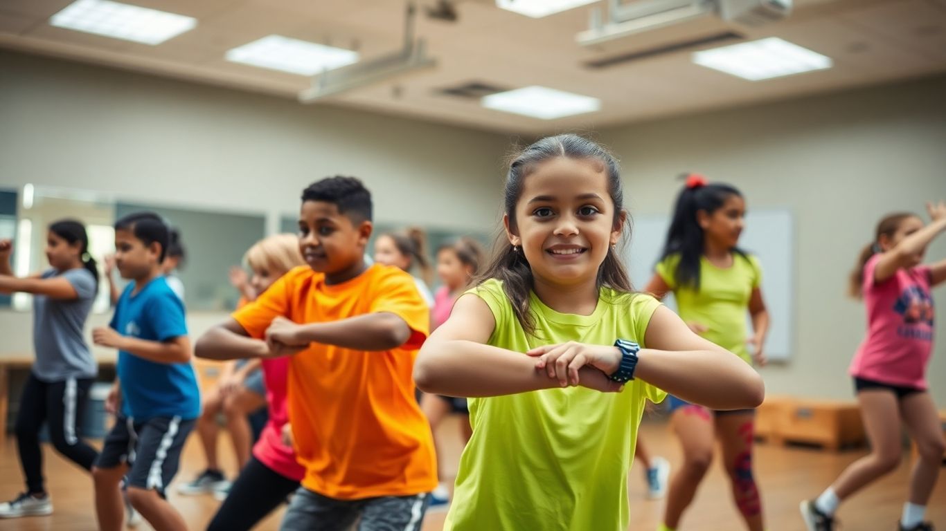 Schüler in Bewegung im Sportunterricht
