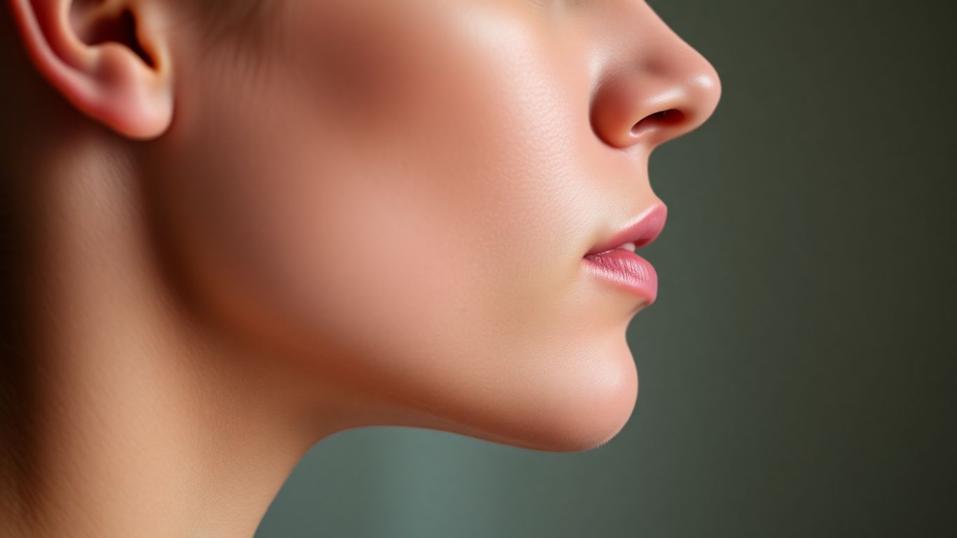 Person's profile showing a defined jawline.