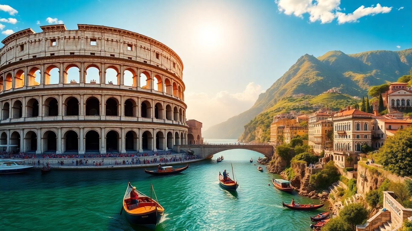 Iconic Italian landmarks and landscapes for holiday planning.