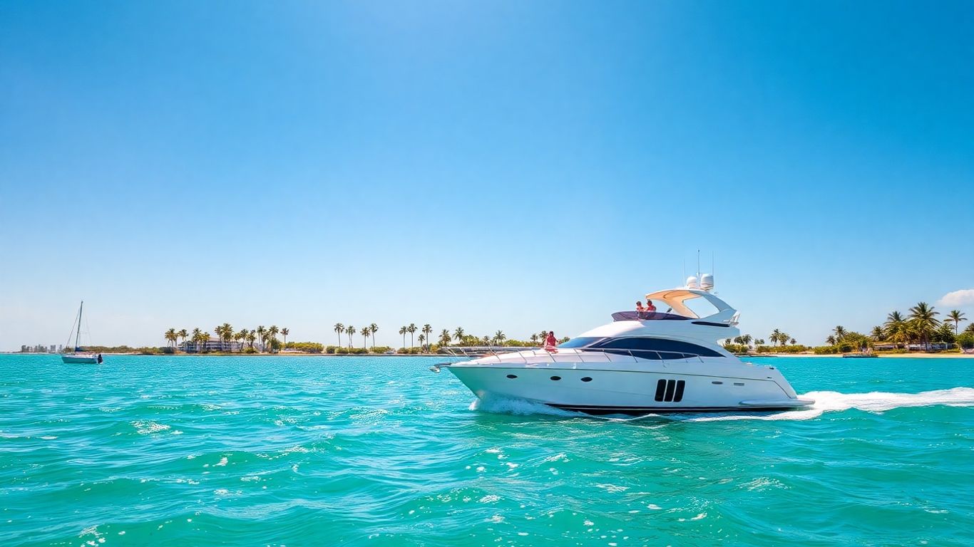 Luxury yacht party cruise in Miami waters.