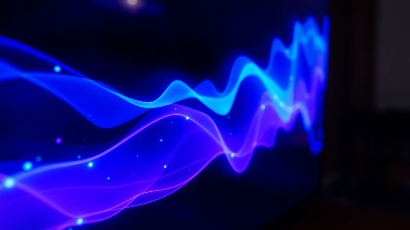 Television screen with abstract digital interface