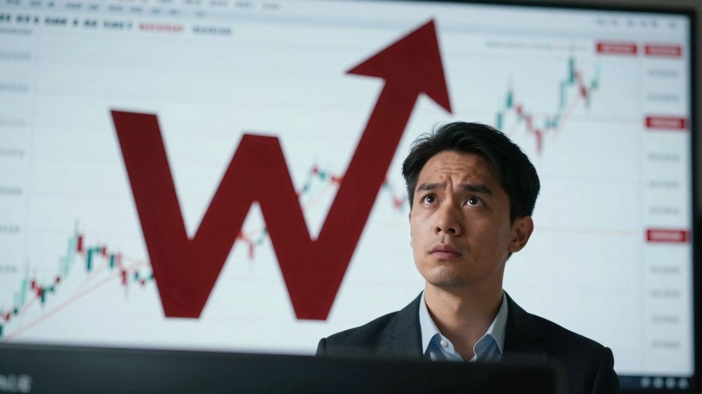 Trader observing a W pattern for market reversal.