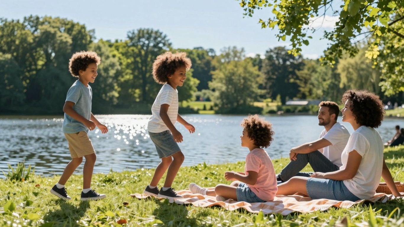 Familie im Sommerurlaub in Nordrhein-Westfalen am See