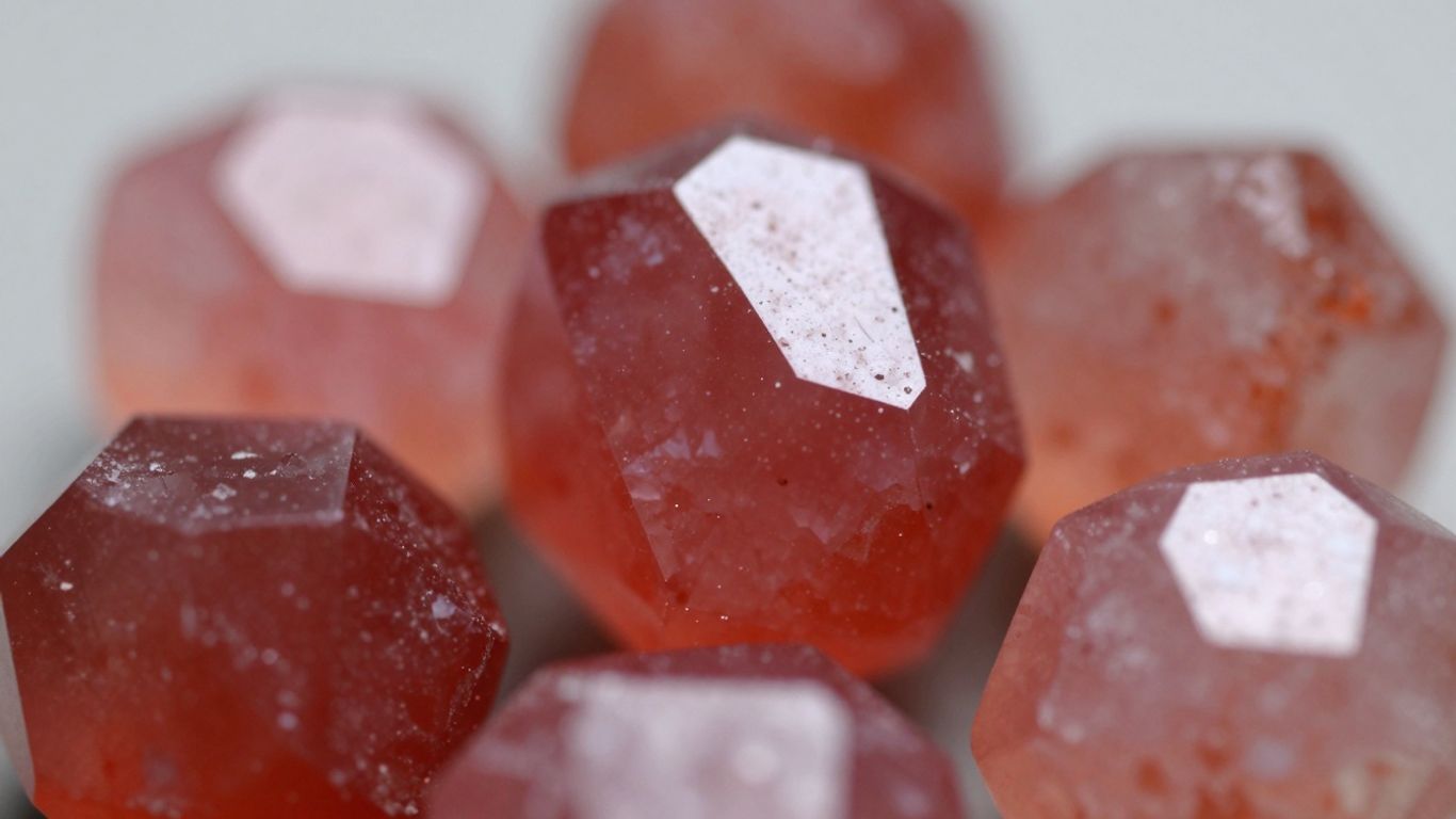 Polished red and pink tourmaline gemstones