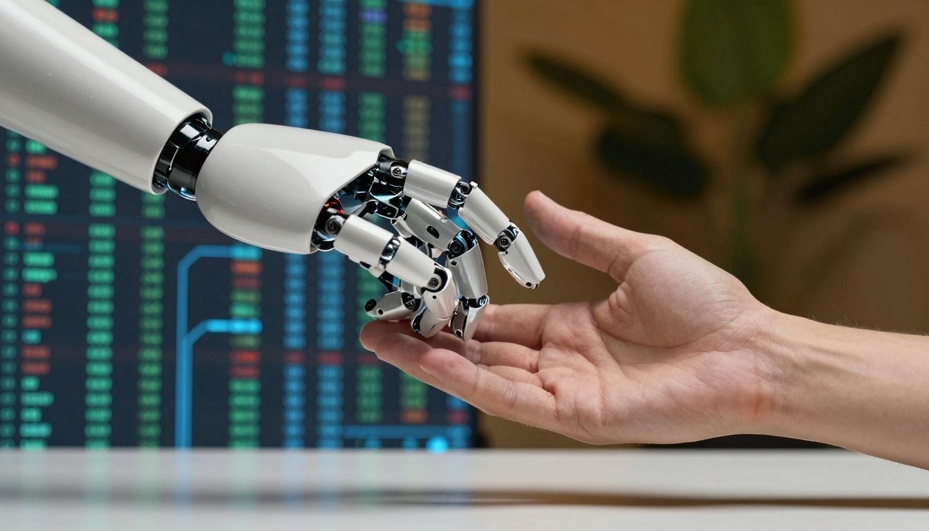 Robotic efficiency meets human empathy in customer service.