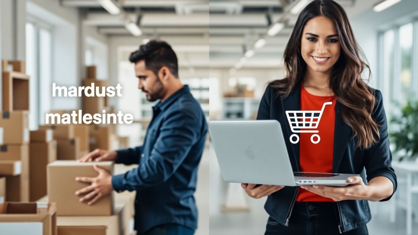 Dropshipping and affiliate marketing comparison visual.