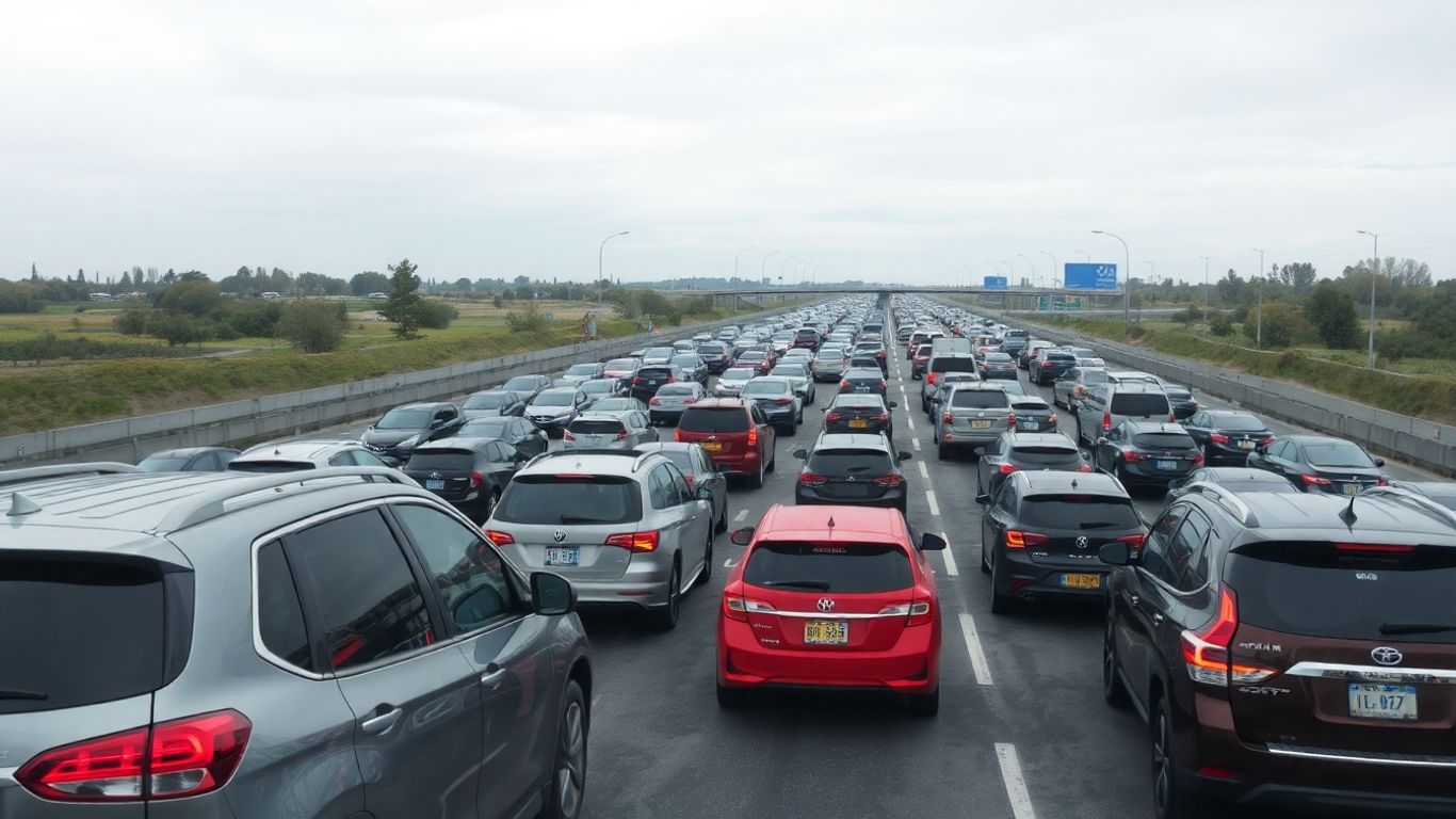 Embouteillage sur le périphérique parisien