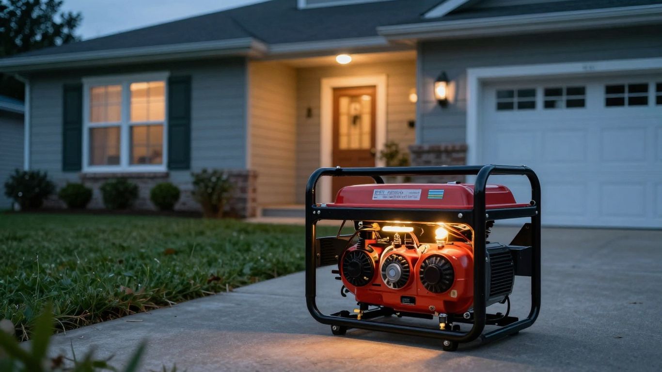 House with generator during a power outage.