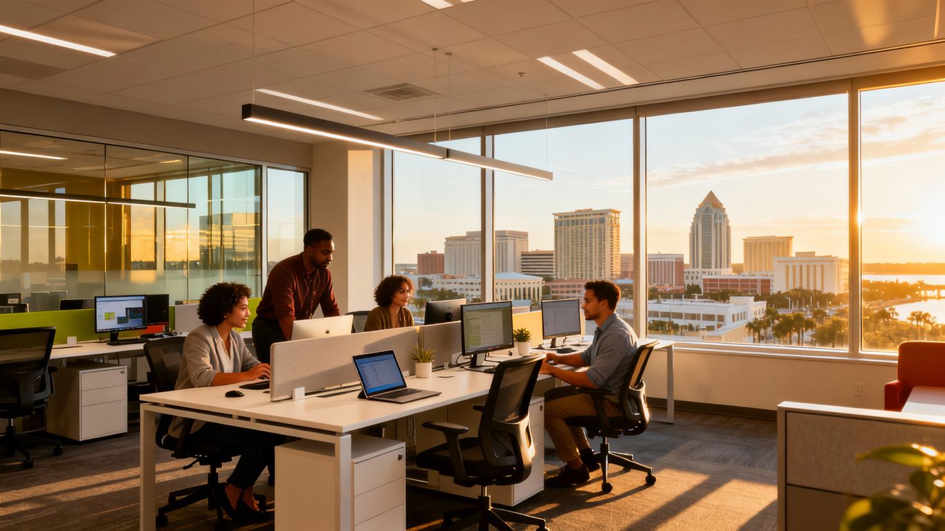 Jacksonville business team working with managed IT services.