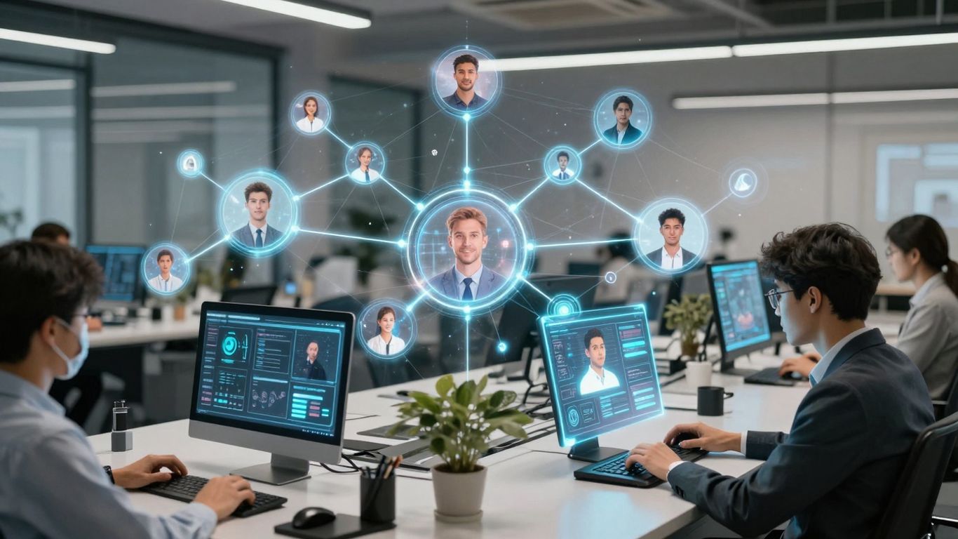 AI and human agents collaborating on customer conversations.