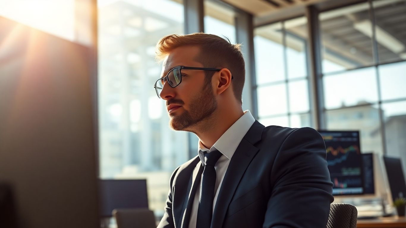 Forex trading concept with currency symbols.