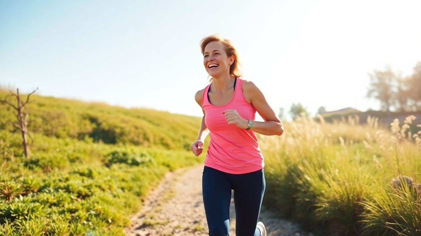Person exercising outdoors for inflammation relief.