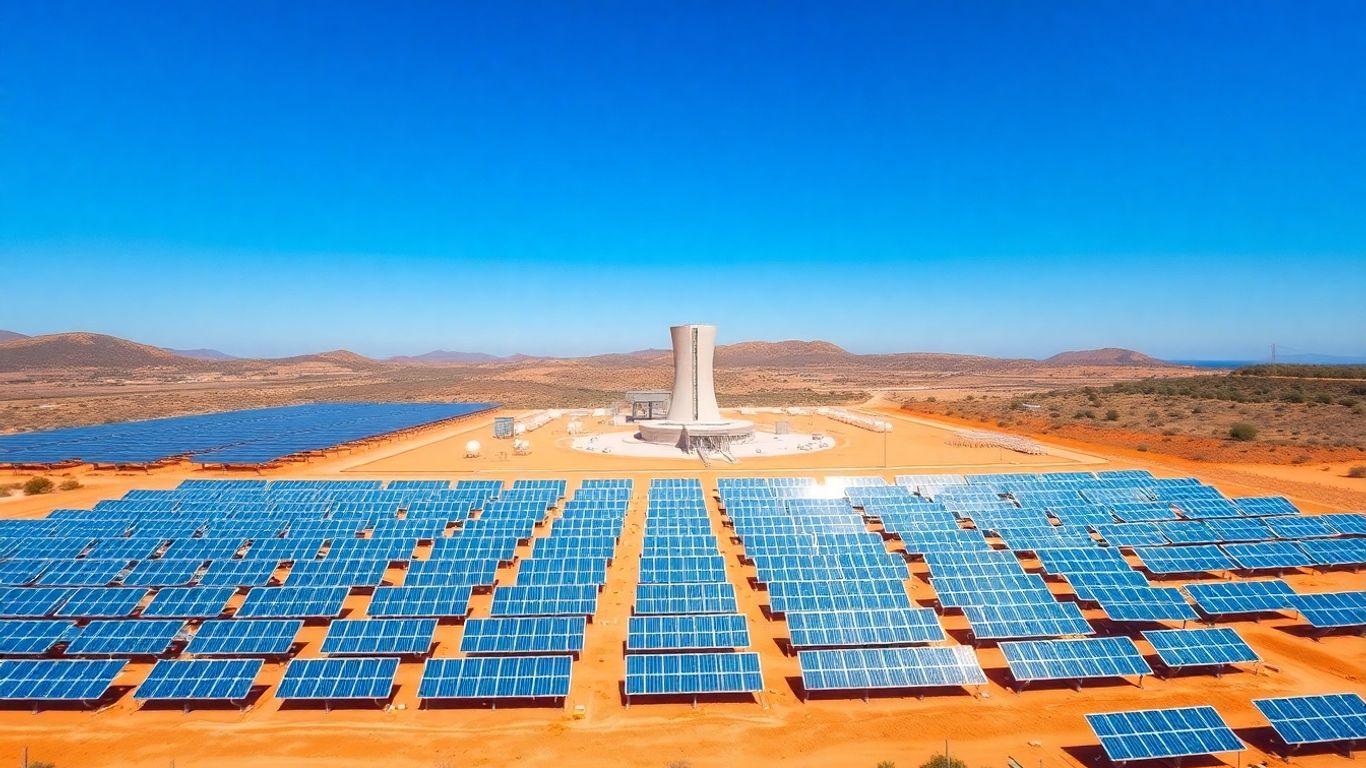 Centrale solaire en Andalousie avec miroirs et tour thermique