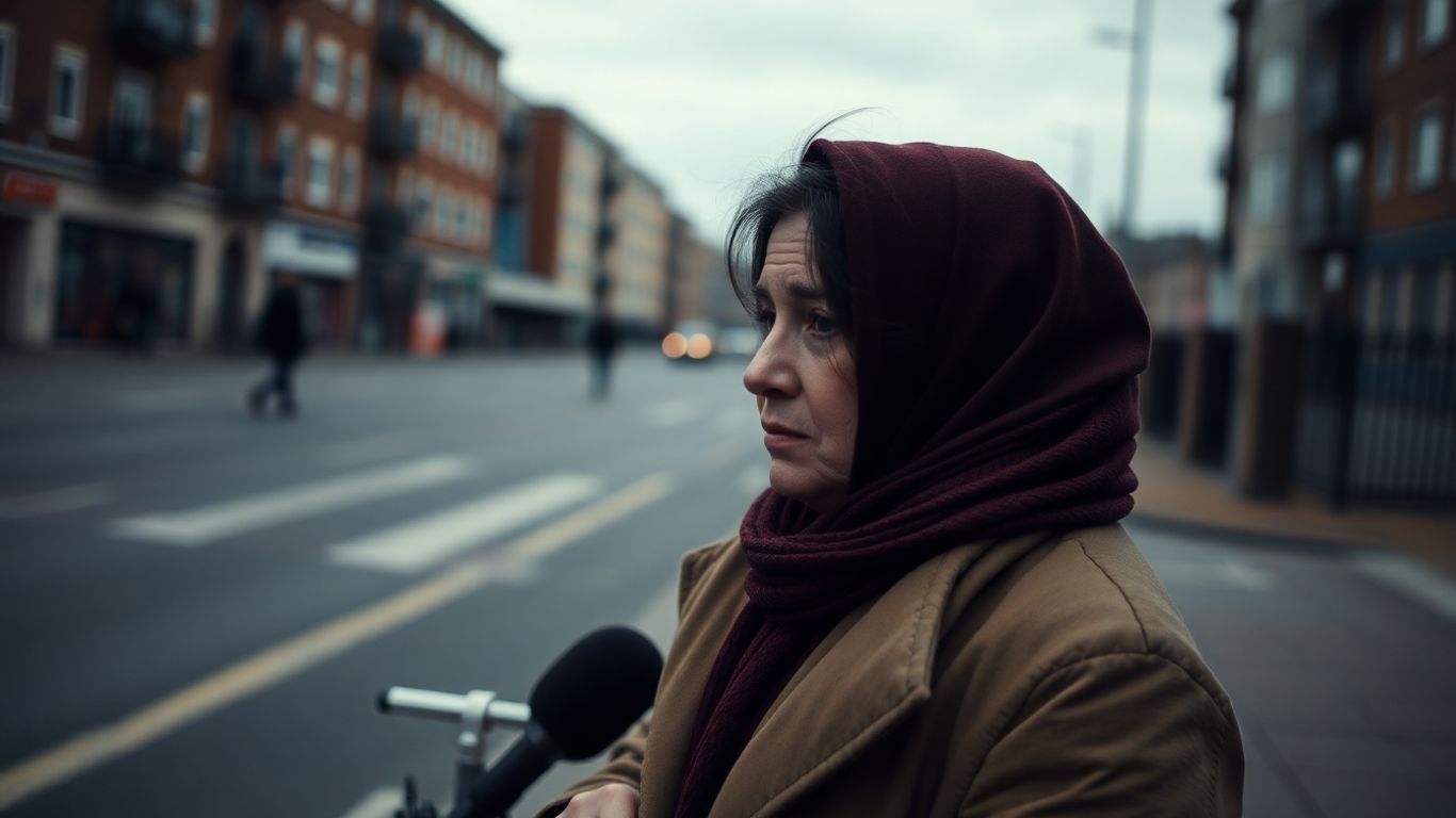 Woman sleeping rough on UK street