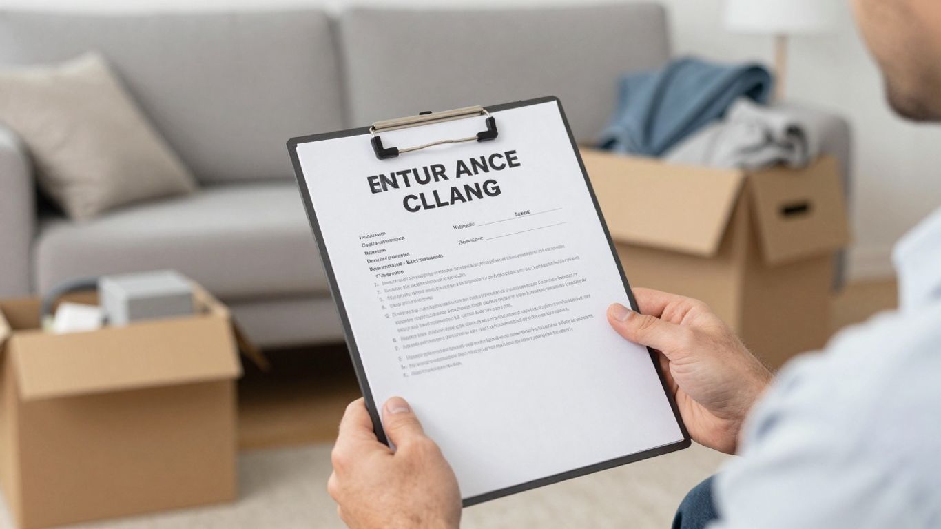 Renters insurance claim process with household items.