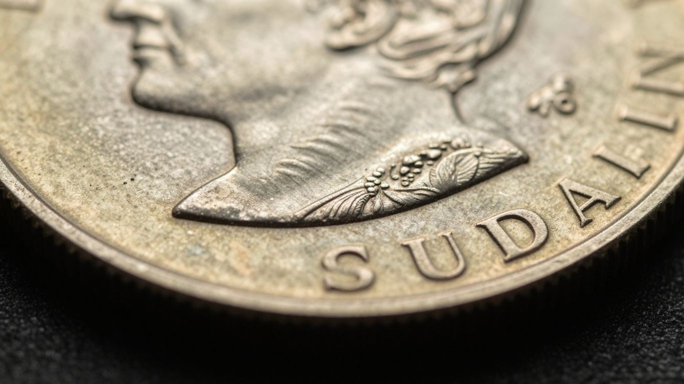 Close-up of a coin's textured edge with detailed milling.
