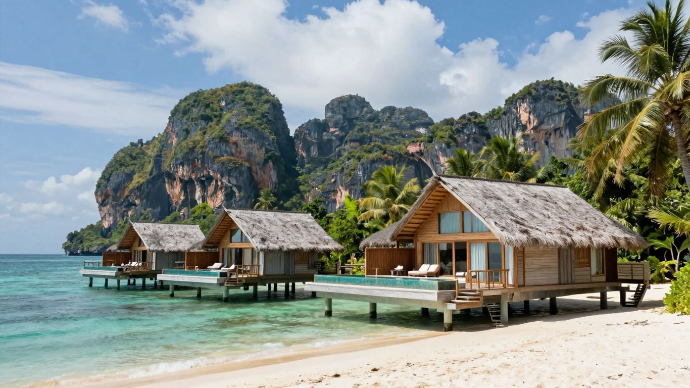 Plataran Komodo Beach Resort with bungalows and ocean view.