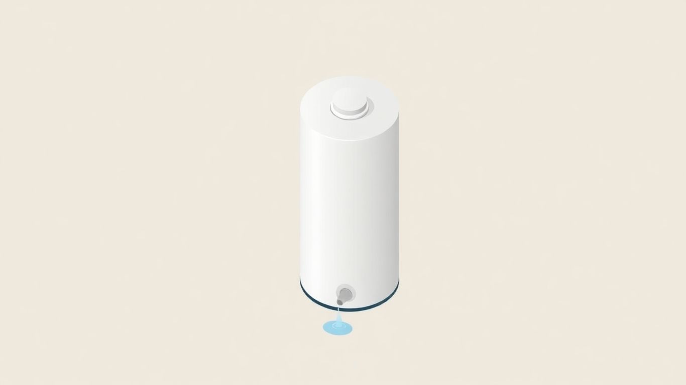 Water heater leaking from relief valve, isometric illustration.