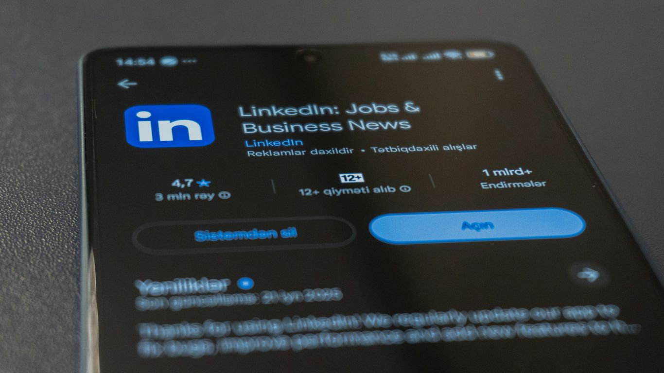 Linkedin app displayed on a smartphone screen.