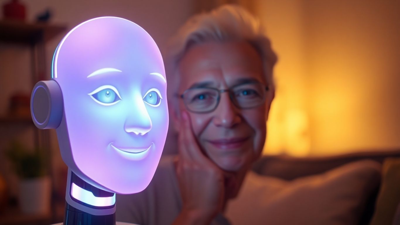 AI helping an elderly person combat loneliness.