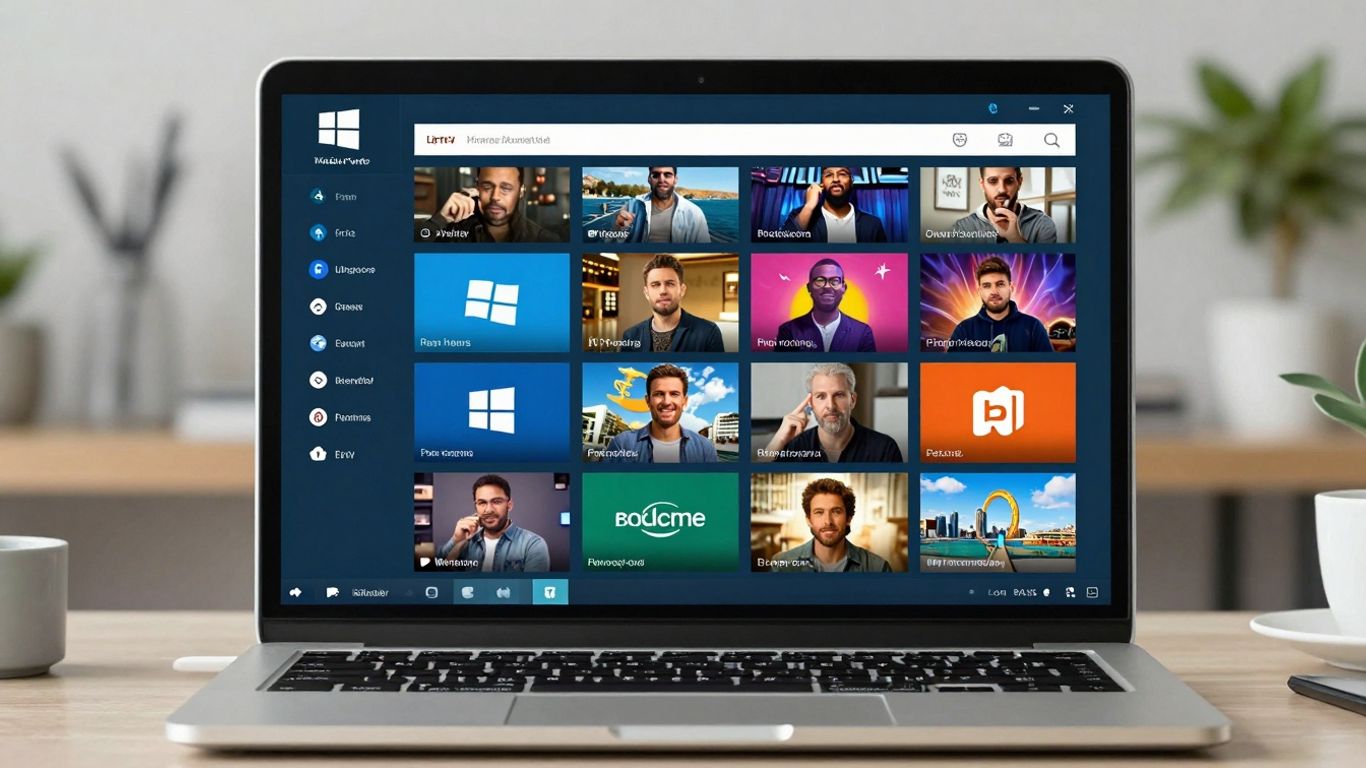 Lecteur IPTV sur un ordinateur portable Windows.