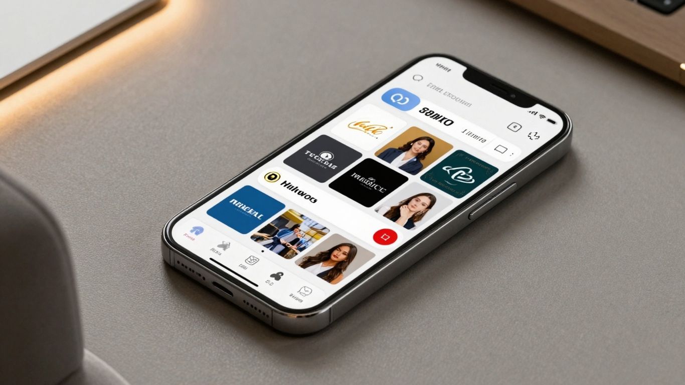 Luxury brand social media feed on a smartphone.