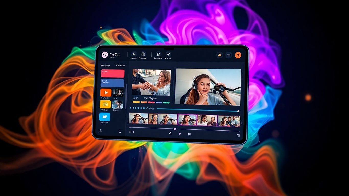 CapCut video editing app interface with creative tools.