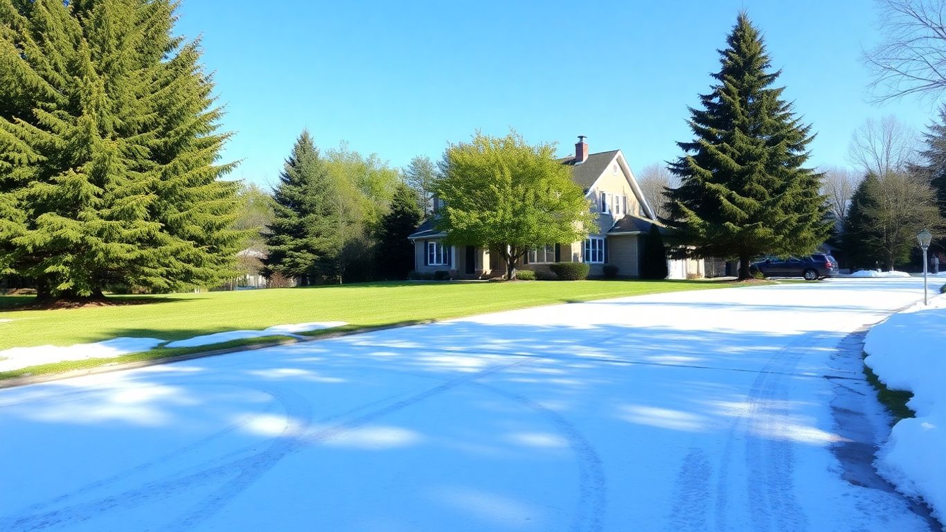 Buffalo driveway protected from winter weather.