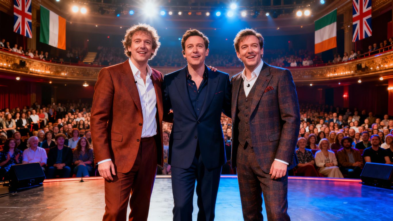 Three comedians on stage for UK and Ireland tour