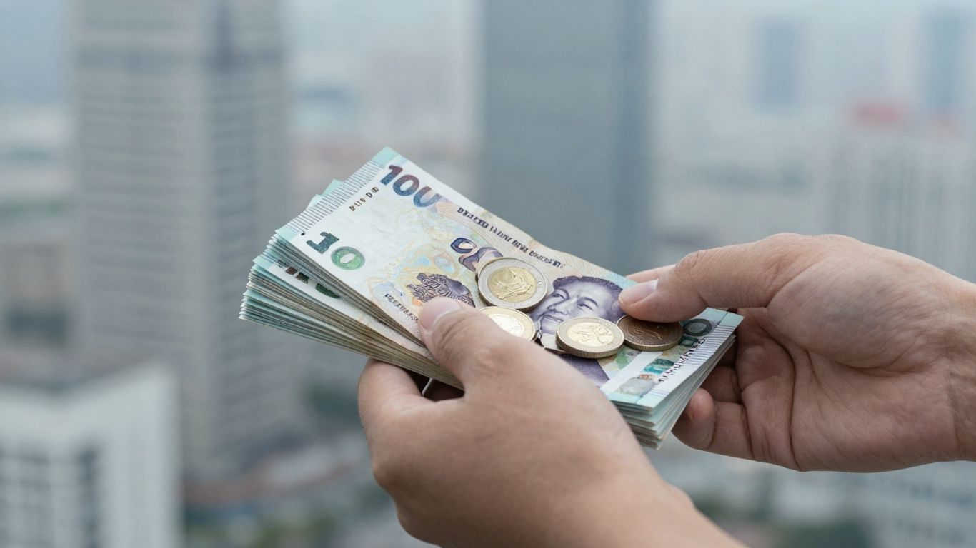 Personne recevant de l'argent pour sa retraite.