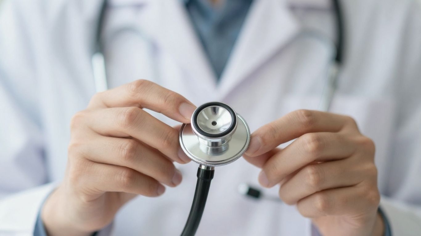 Medical professional holding a stethoscope