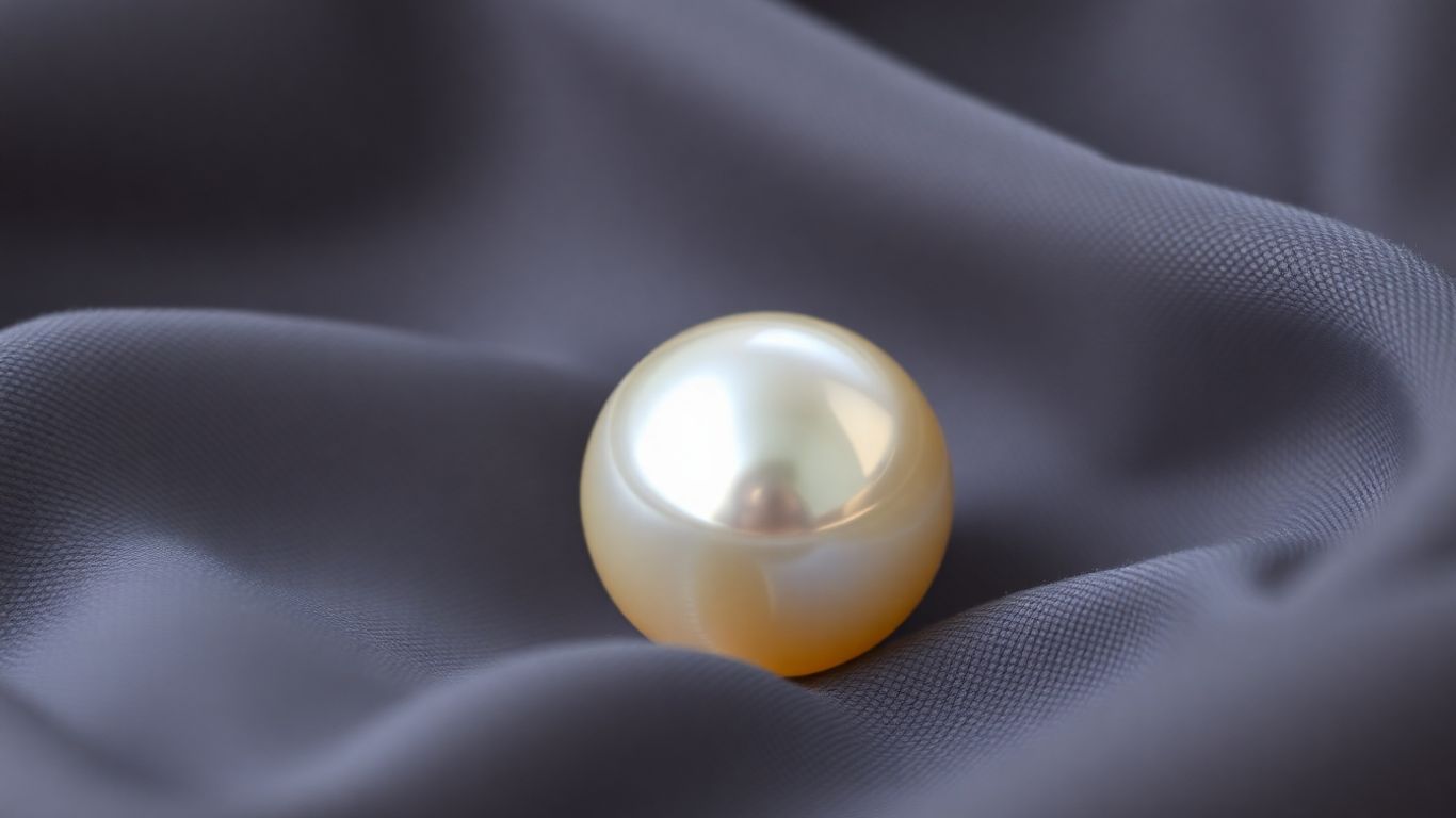 Lustrous pearl on dark silk, glowing softly.