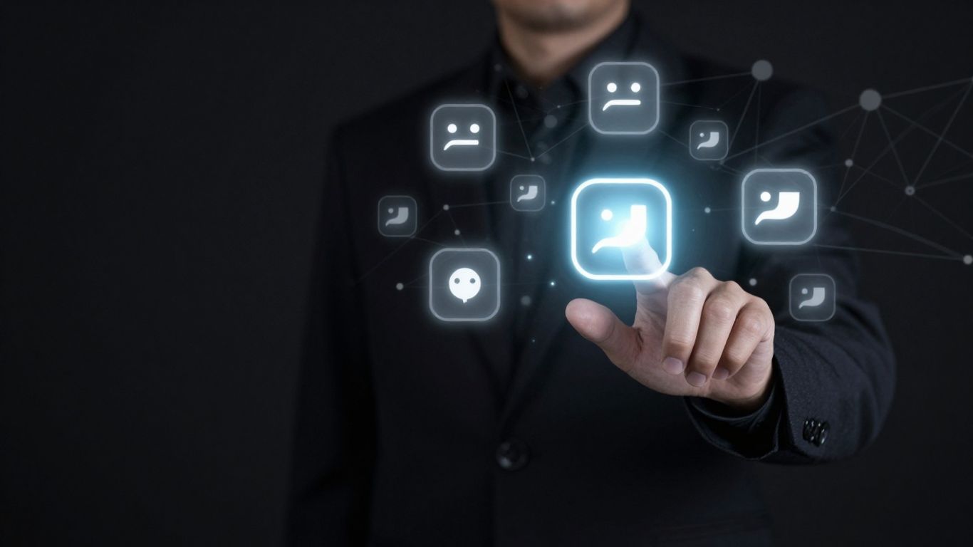 Digital interface with positive feedback icons.