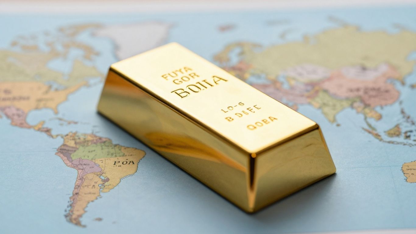 世界地圖上的金錠