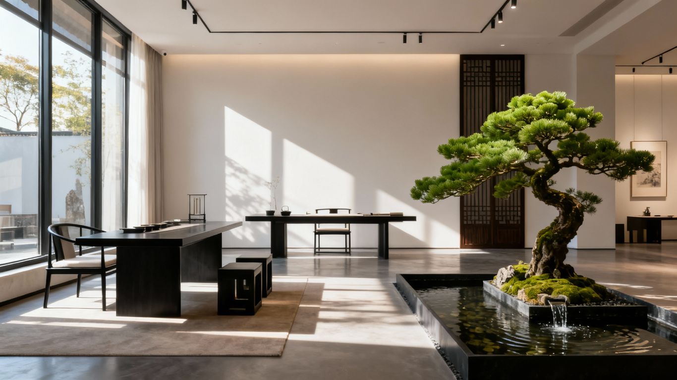 現代設計與傳統風水融合的室內空間