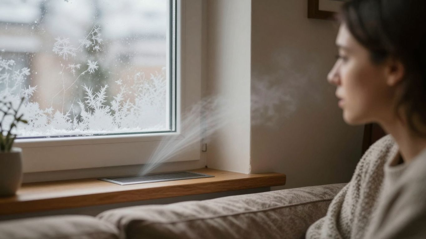 VMC soufflant de l'air froid en hiver dans une pièce.