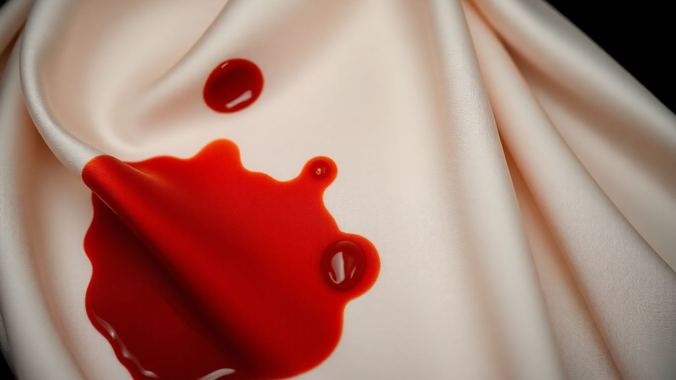 Perfume stain on a silk scarf.