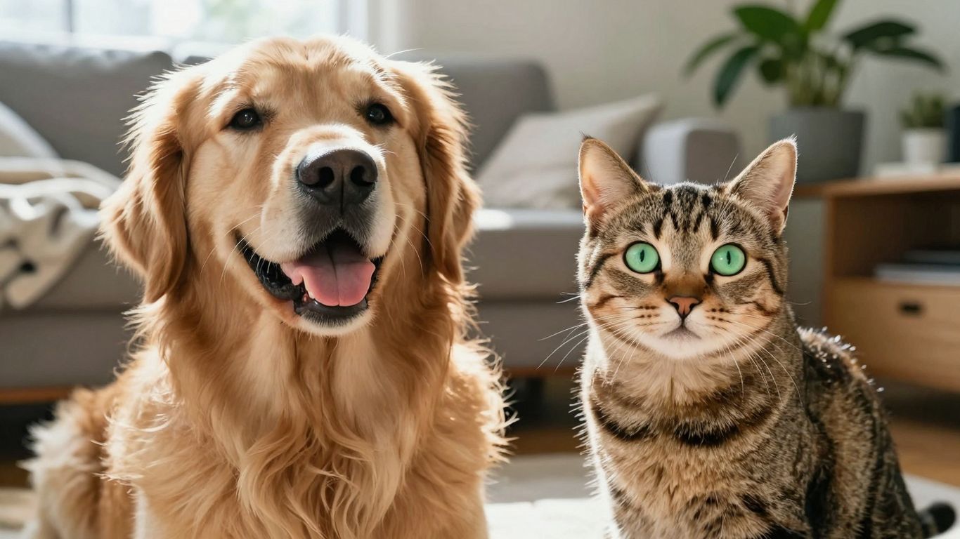 Happy dog and cat in a North Dakota home.