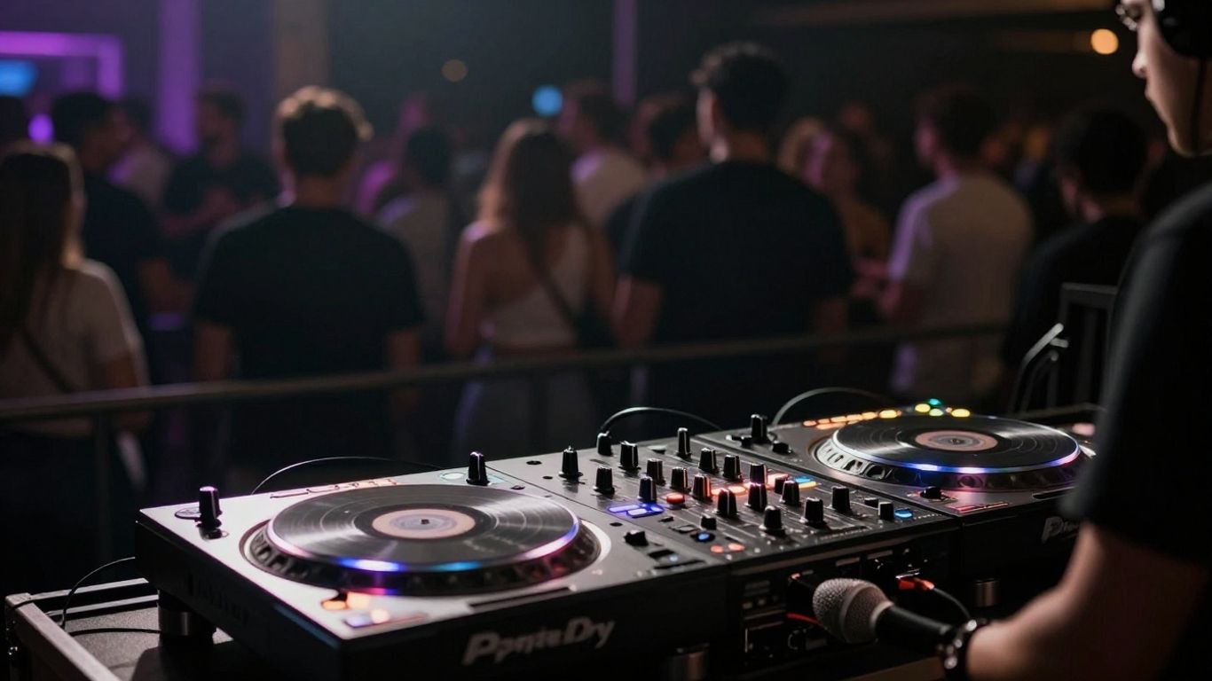 DJ equipment at a gig