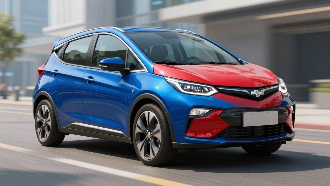 Next-generation Chevrolet Bolt EV driving on a street.