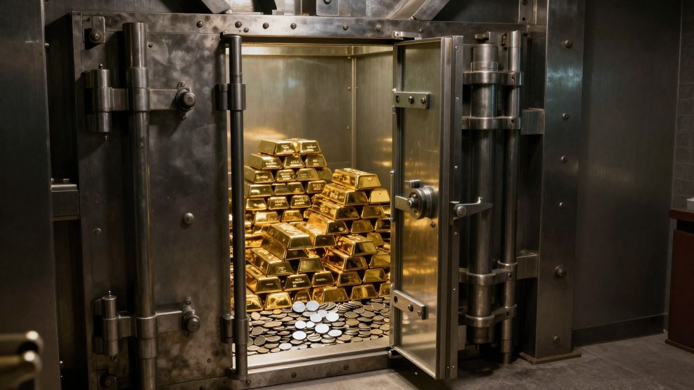 存放金条和银币的安全保险箱。
