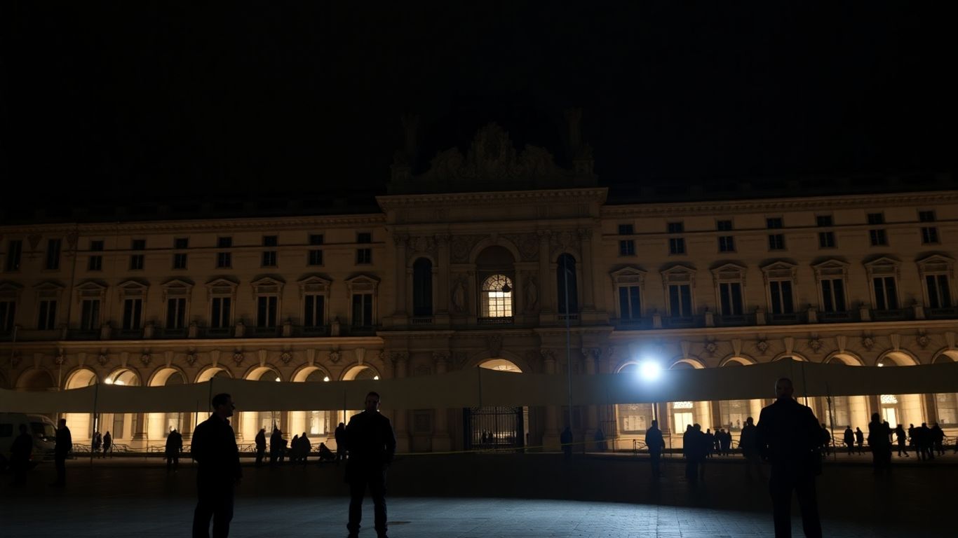 Louvre cambriolé : la police enquête sur la façade du musée.