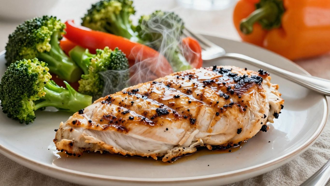 High protein low carb meal with chicken and vegetables