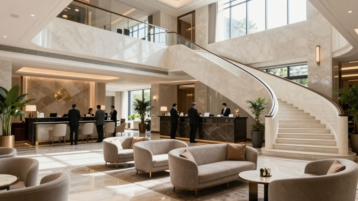Harbour Grand Hong Kong lobby with check-in desk.