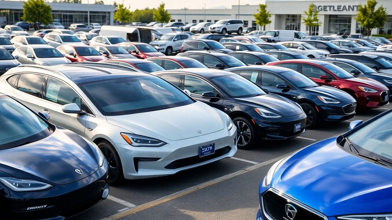 Electric vehicles at a dealership
