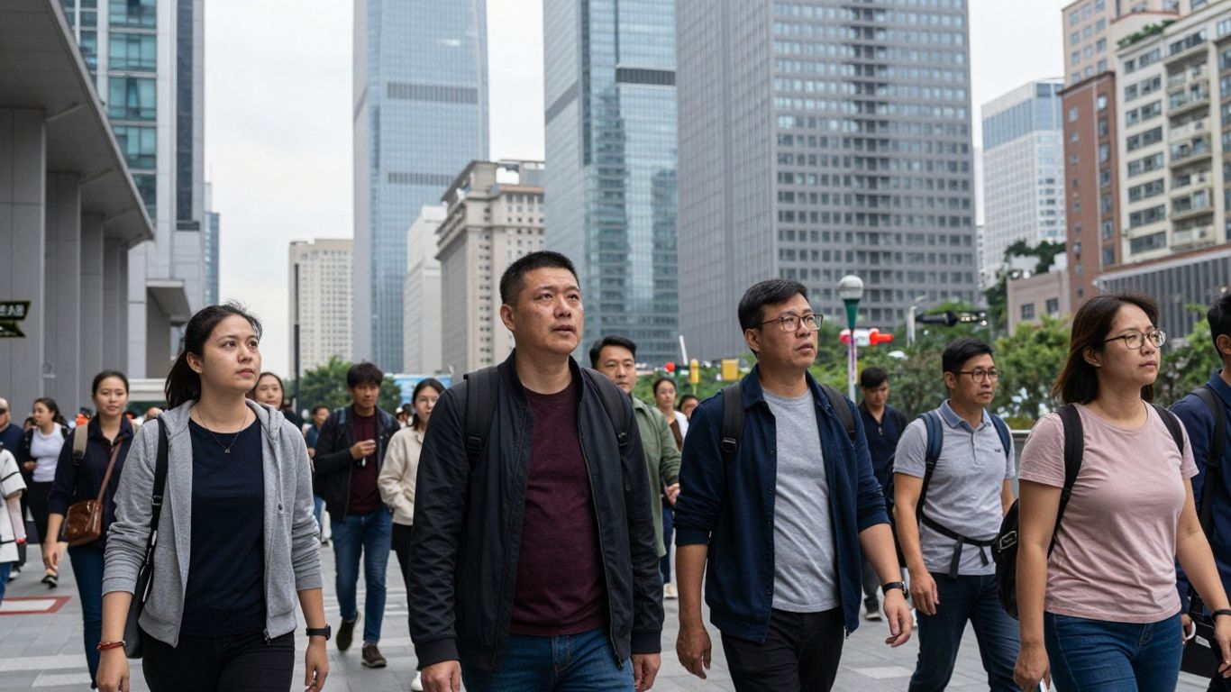 Foreigners in a vibrant Chinese city.