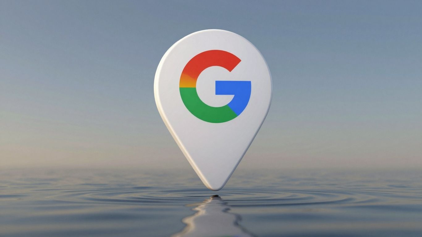 Clean Google Maps pin icon floating