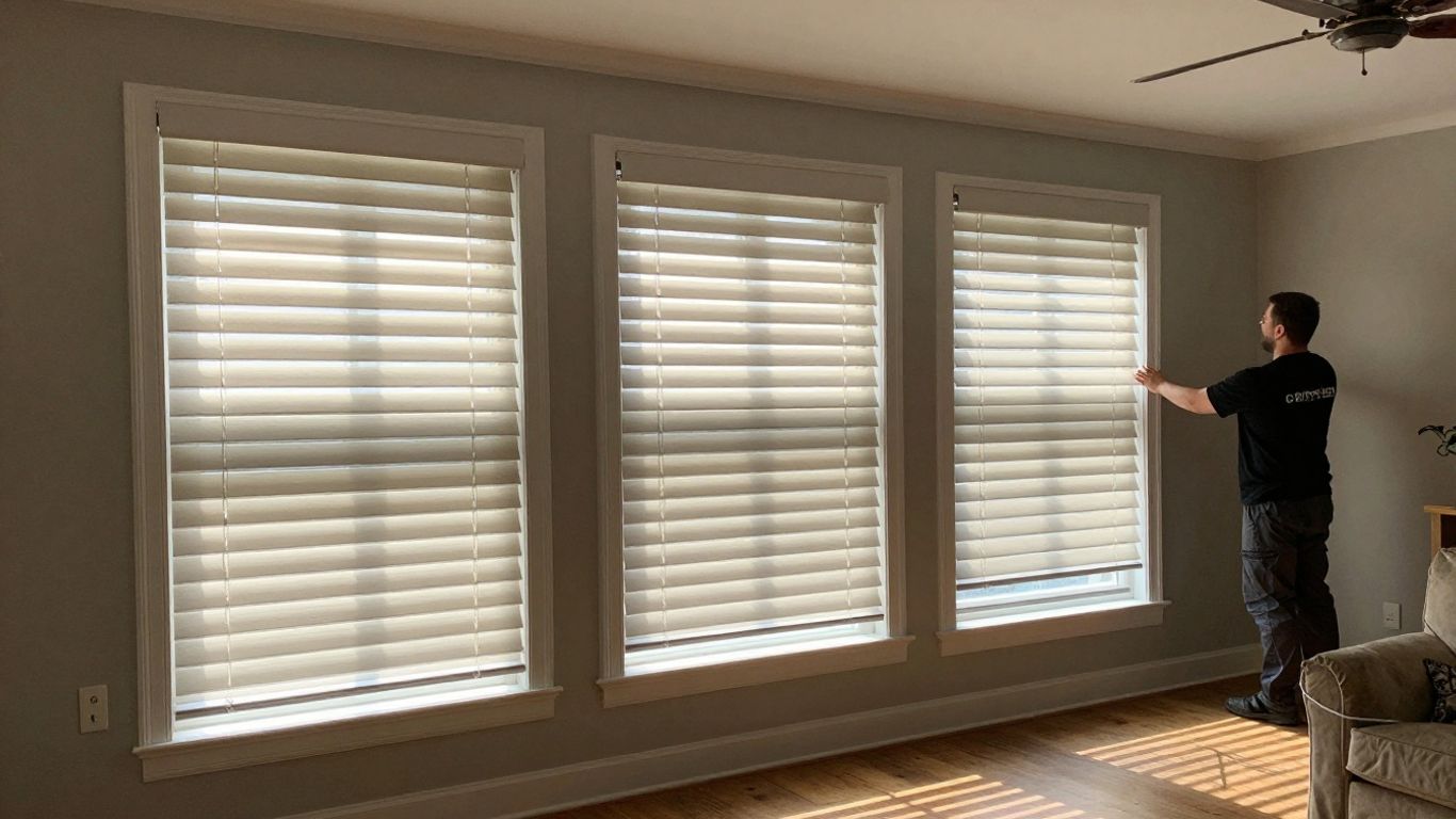 Blinds installation services showcasing beautiful custom window treatments for homes in Fishers, emphasizing precision and quality.