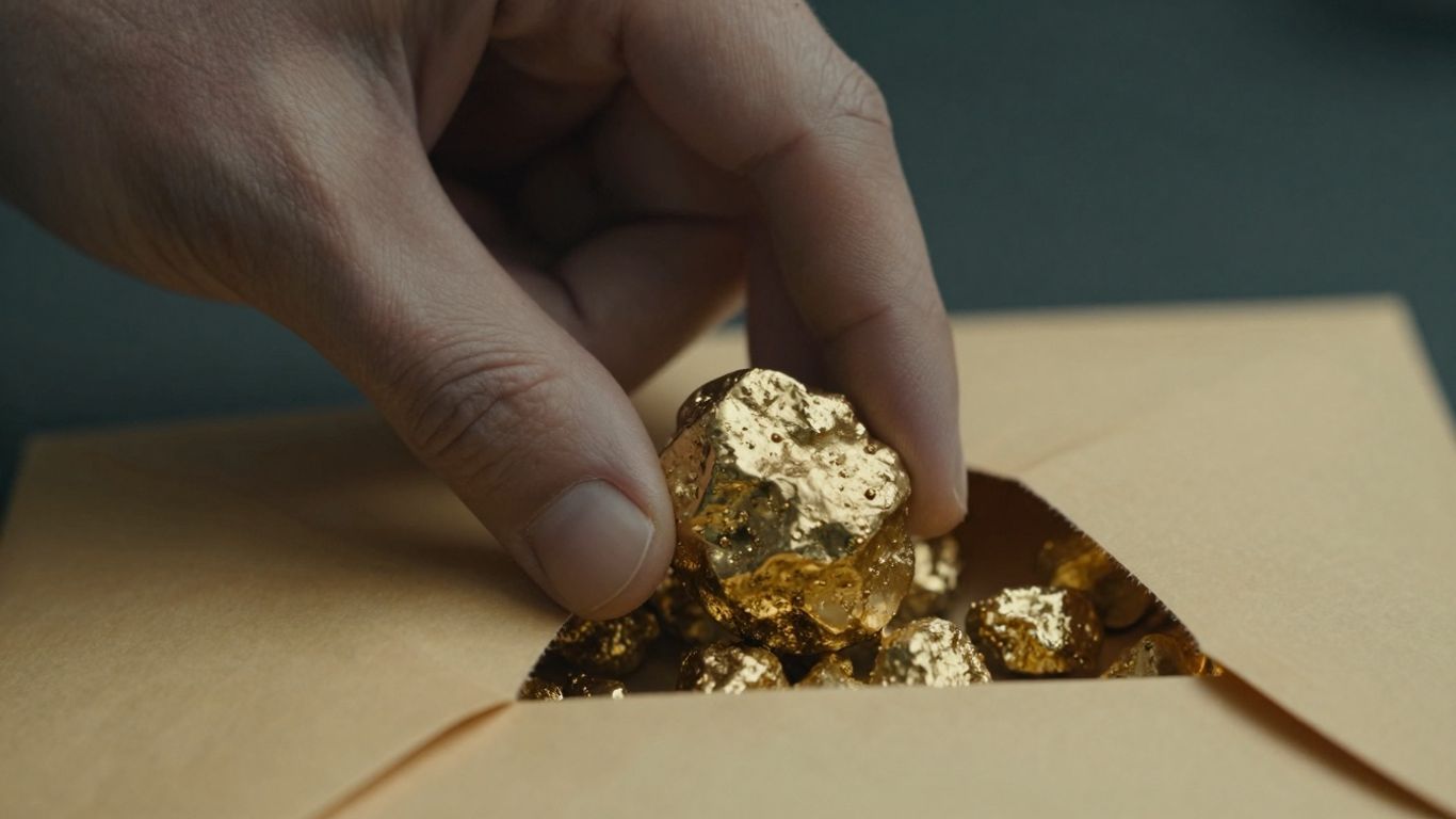 Hand mailing gold nugget in padded envelope.